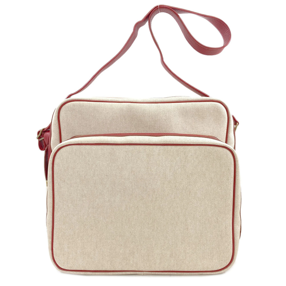 Hermes Victoria Gold Hardware Shoulder Bag Toile Leather Women's HERMES